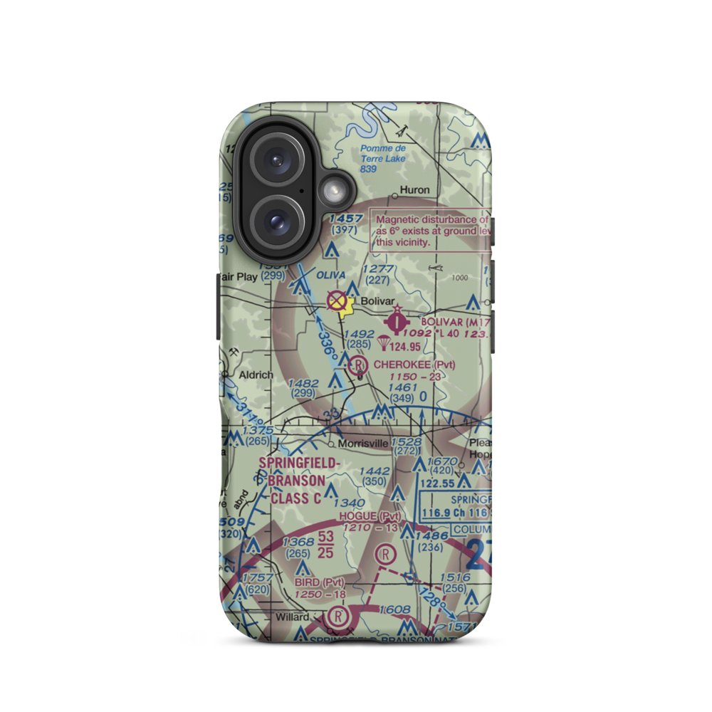 Cherokee Airpark (MU19) VFR Sectional  Tough iPhone Case iPhone 16 model shown