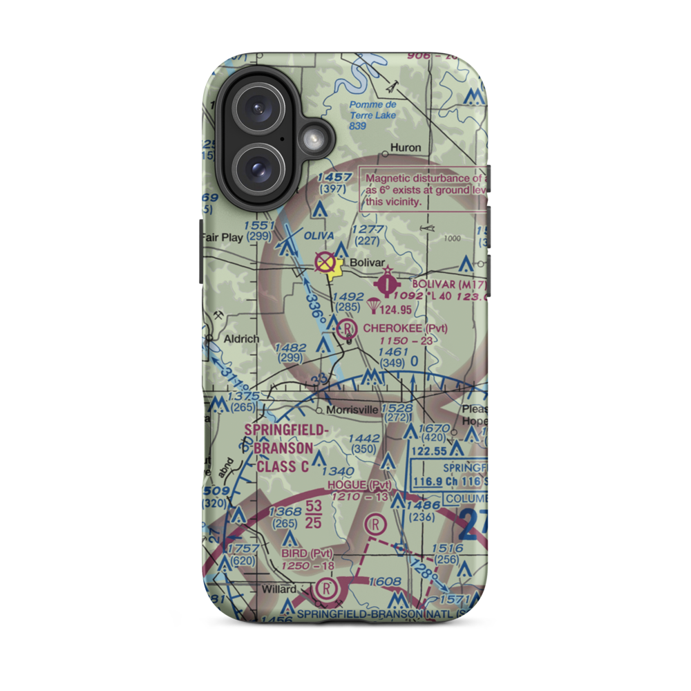 Cherokee Airpark (MU19) VFR Sectional  Tough iPhone Case iPhone 16 Plus model shown