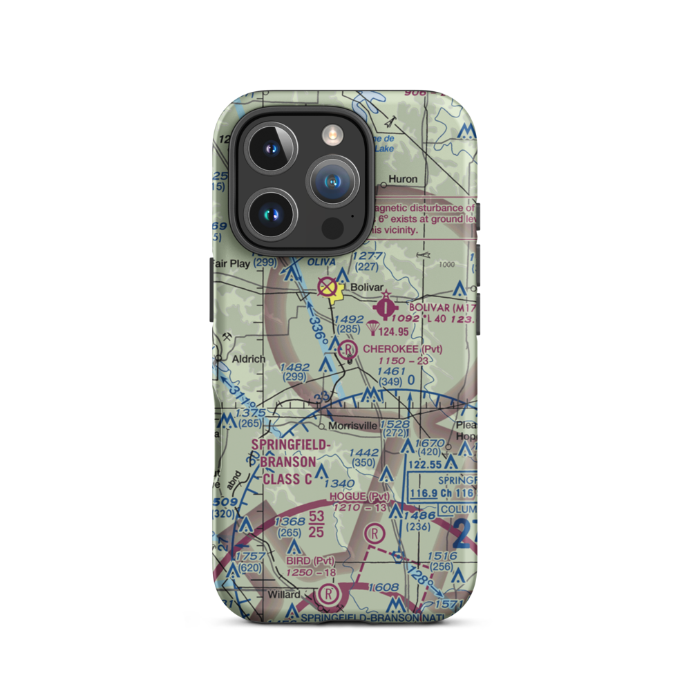 Cherokee Airpark (MU19) VFR Sectional  Tough iPhone Case iPhone 16 Pro model shown