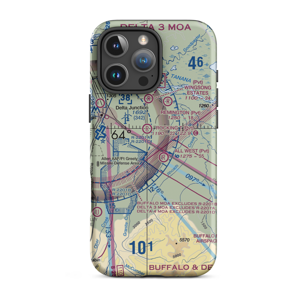 Cherokee Airport (45AK) VFR Sectional  Tough iPhone Case iPhone 16 Pro Max model shown