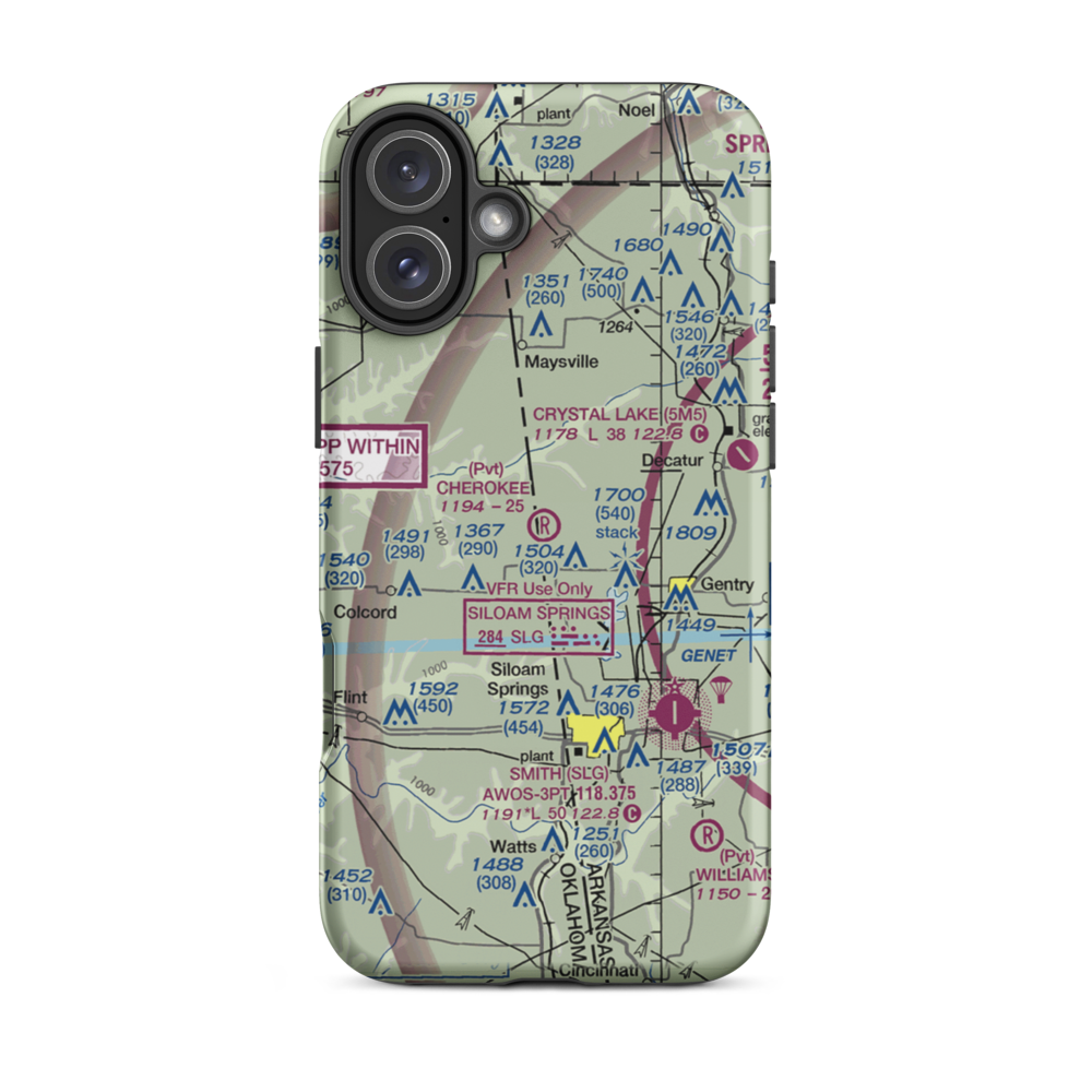 Cherokee Strip (1AR5) VFR Sectional  Tough iPhone Case iPhone 16 Plus model shown