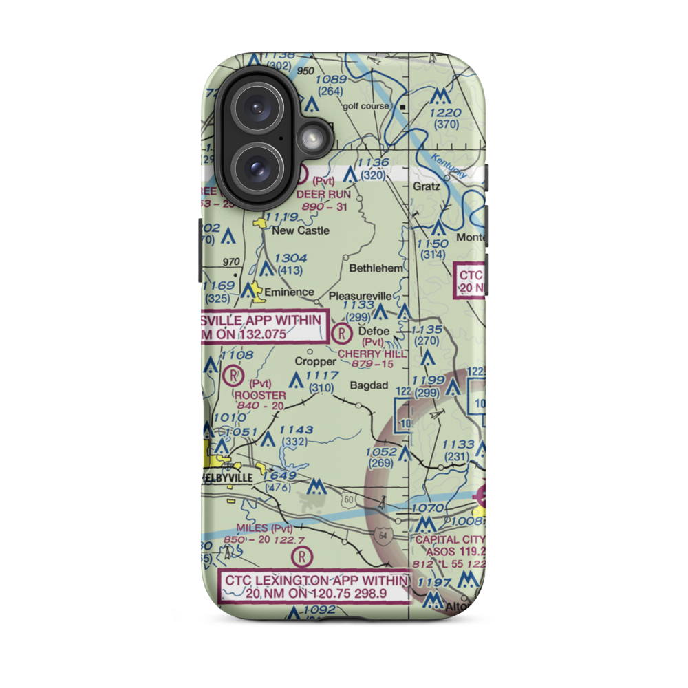 Cherry Hill Airport (8KT8) VFR Sectional  Tough iPhone Case iPhone 16 Plus model shown