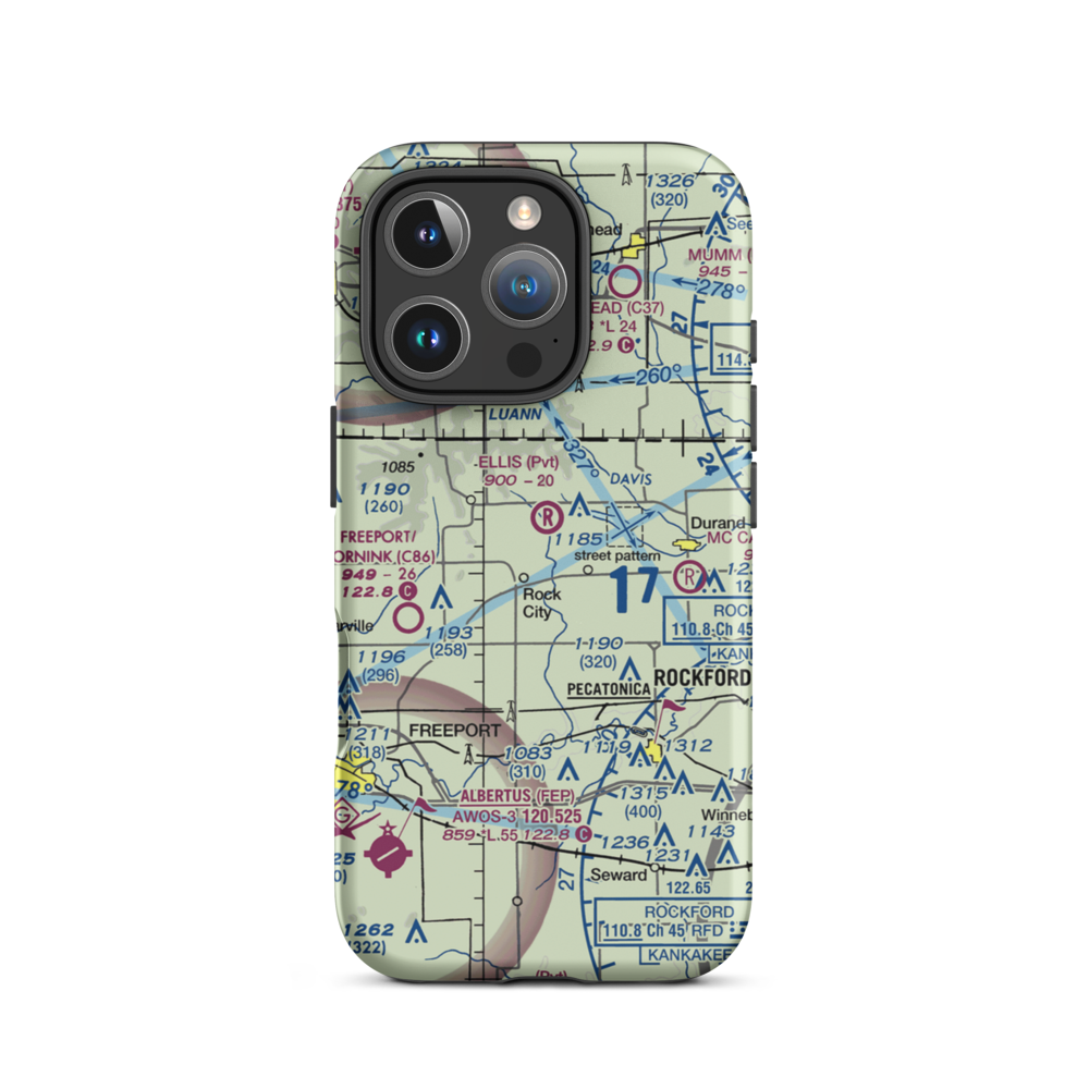 Chester Wyss Airport (LL75) VFR Sectional  Tough iPhone Case iPhone 16 Pro model shown