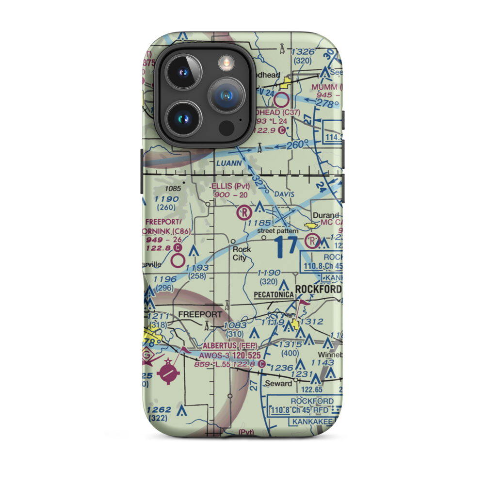Chester Wyss Airport (LL75) VFR Sectional  Tough iPhone Case iPhone 16 Pro Max model shown