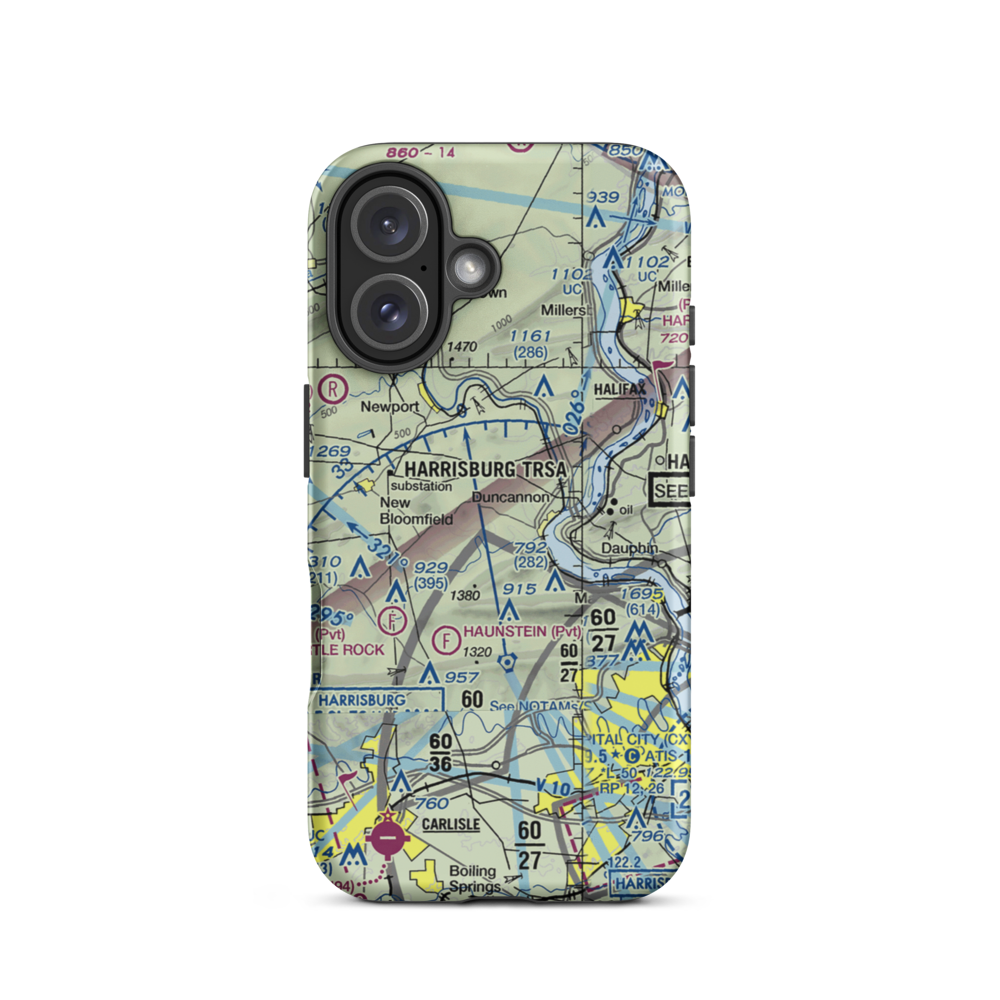 Chestnut Hill Airport (5PS5) VFR Sectional  Tough iPhone Case iPhone 16 model shown