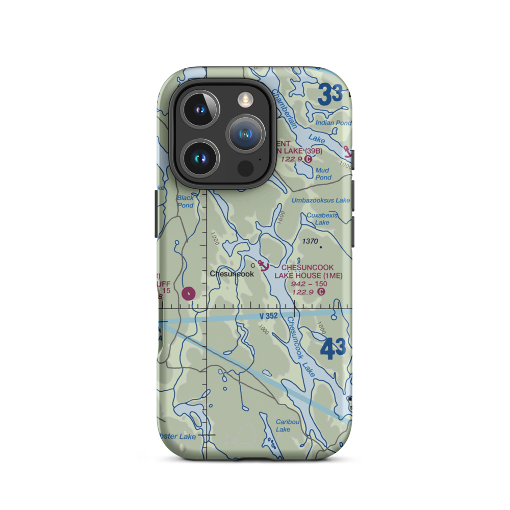 Chesuncook Lake House Seaplane Base (1ME) VFR Sectional  Tough iPhone Case iPhone 16 Pro model shown