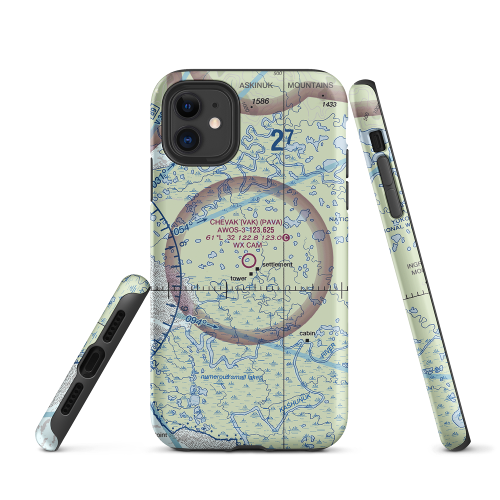 Chevak Airport (VAK) VFR Sectional  Tough iPhone Case iPhone 11 model shown