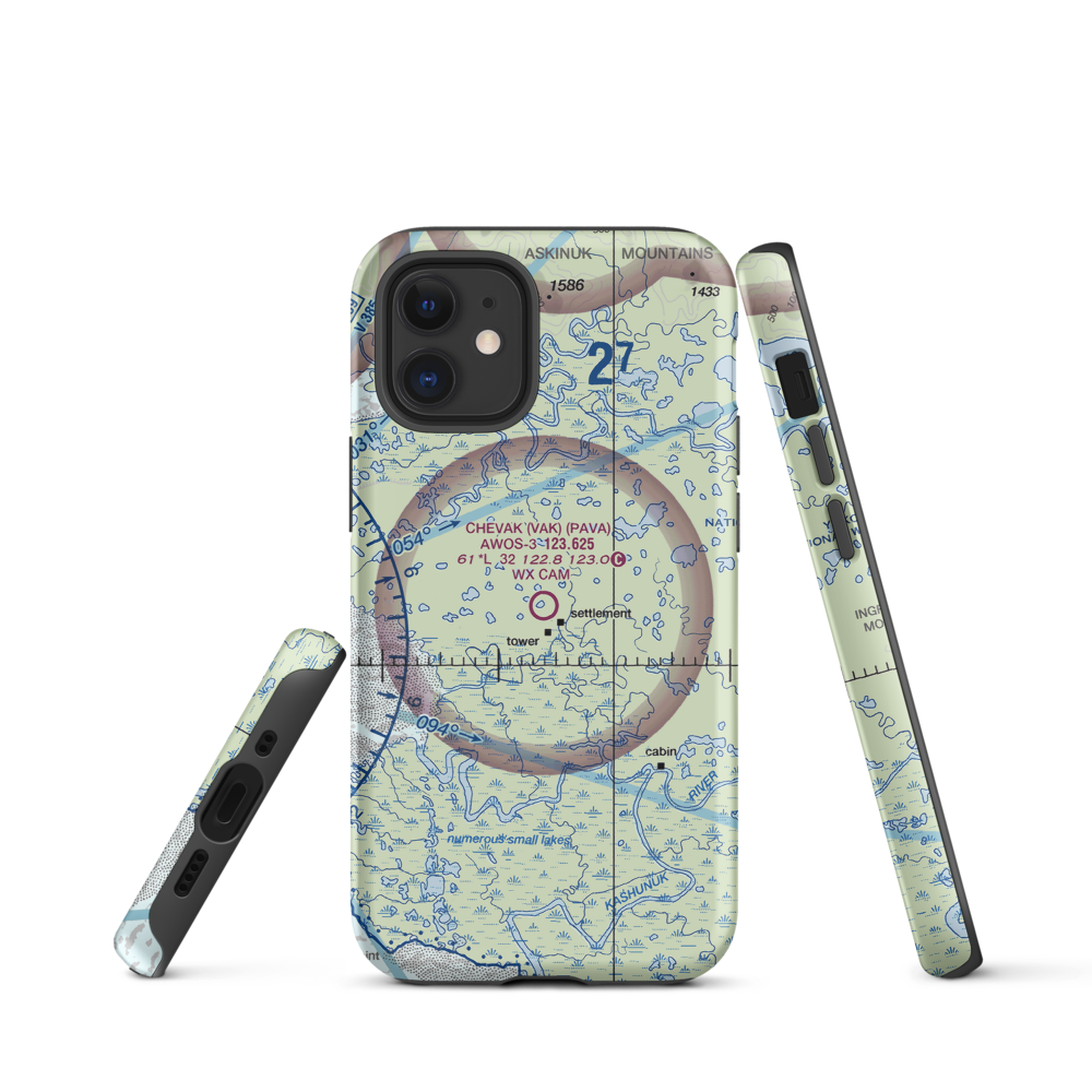 Chevak Airport (VAK) VFR Sectional  Tough iPhone Case iPhone 12 mini model shown