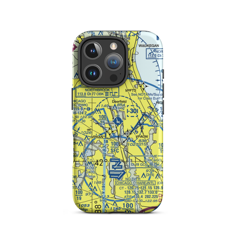 Chicago Executive Airport (PWK) VFR Sectional  Tough iPhone Case iPhone 16 Pro model shown