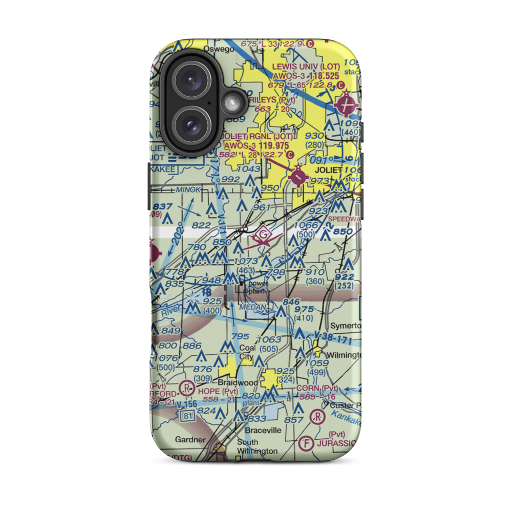 Chicago Glider Club Gliderport (IL59) VFR Sectional  Tough iPhone Case iPhone 16 Plus model shown