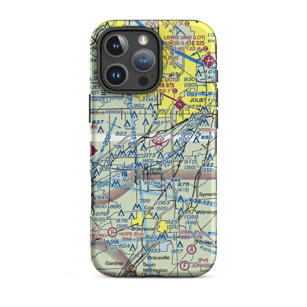 Chicago Glider Club Gliderport (IL59) VFR Sectional  Tough iPhone Case iPhone 16 Pro Max model shown