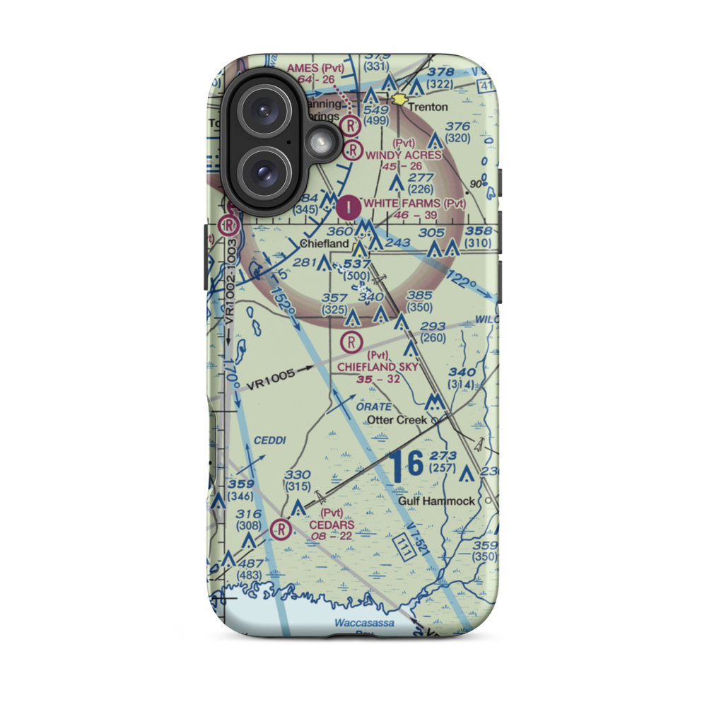 Chiefland Sky Ranch Airport (51FL) VFR Sectional  Tough iPhone Case iPhone 16 Plus model shown