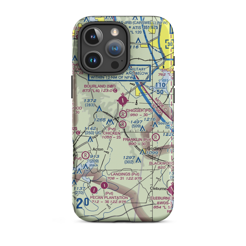 Chigger Field (TE52) VFR Sectional  Tough iPhone Case iPhone 16 Pro Max model shown