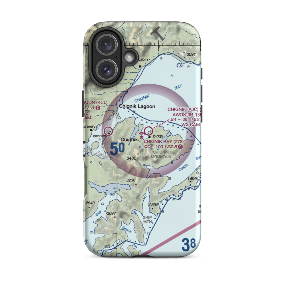 Chignik Bay Seaplane Base (Z78) VFR Sectional  Tough iPhone Case iPhone 16 Plus model shown