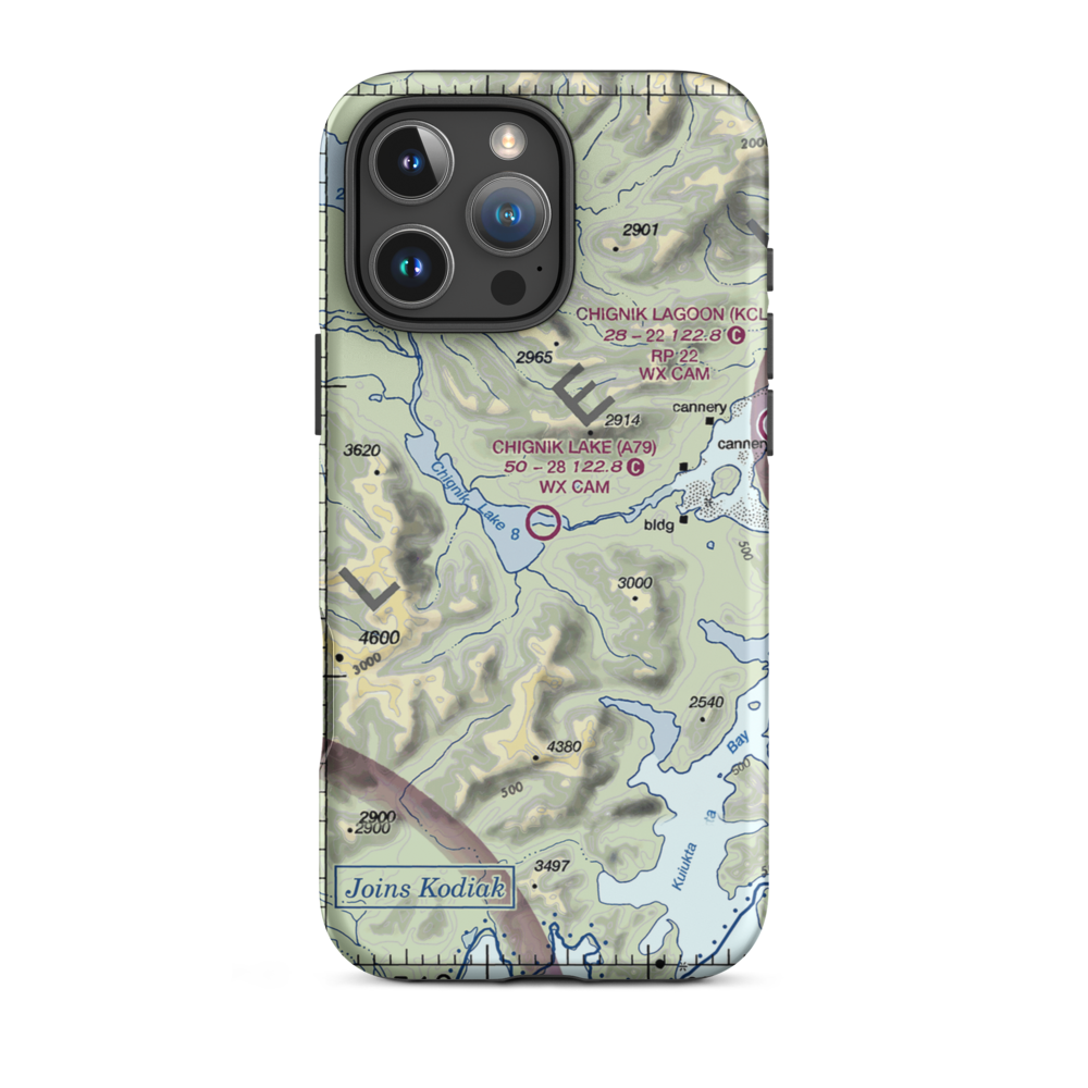 Chignik Lake Airport (A79) VFR Sectional  Tough iPhone Case iPhone 16 Pro Max model shown