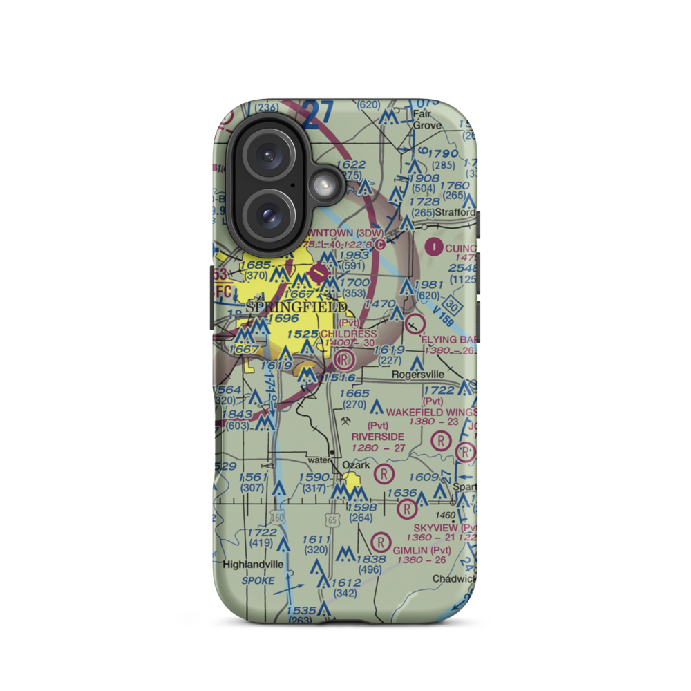Childress Airstrip (MU12) VFR Sectional  Tough iPhone Case iPhone 16 model shown
