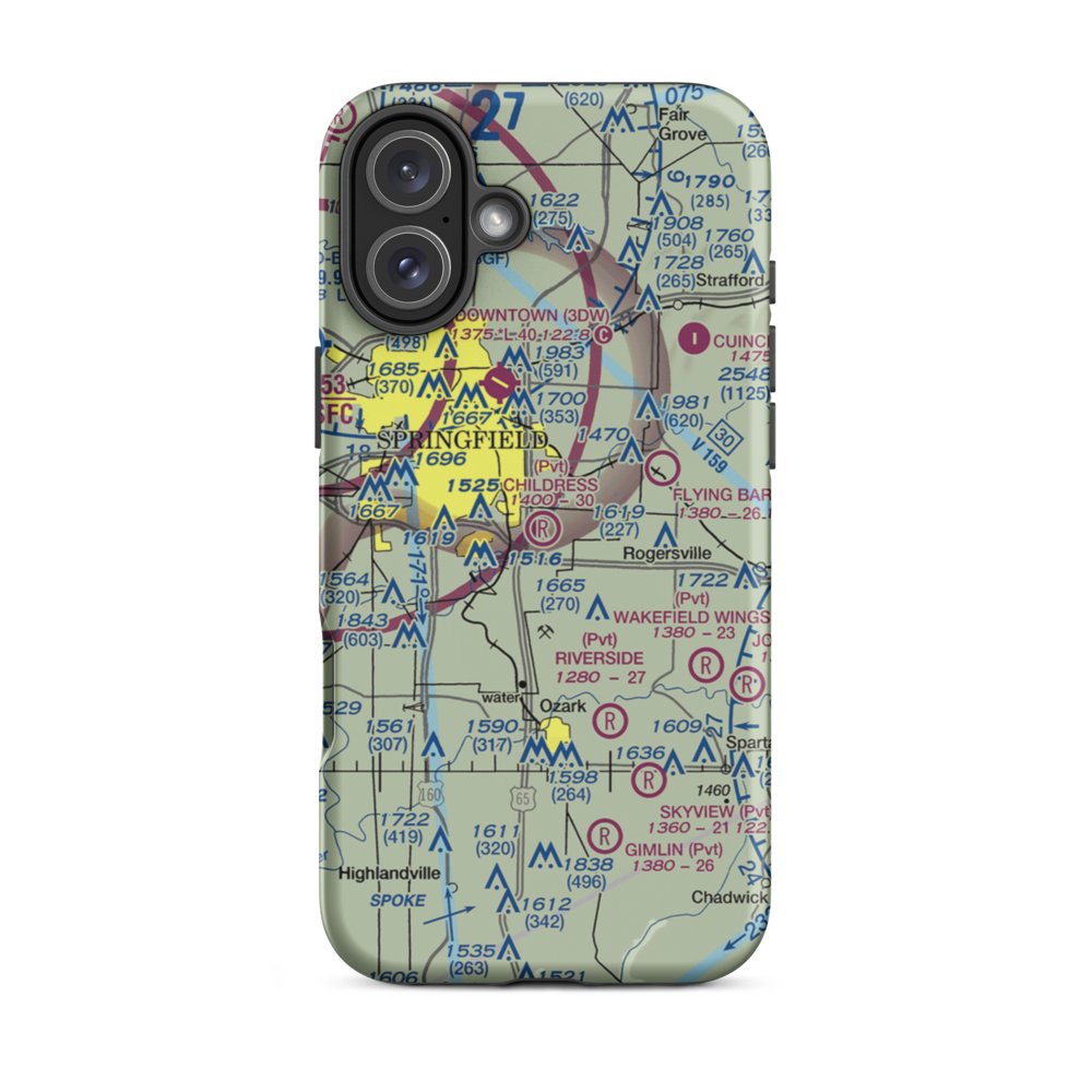 Childress Airstrip (MU12) VFR Sectional  Tough iPhone Case iPhone 16 Plus model shown