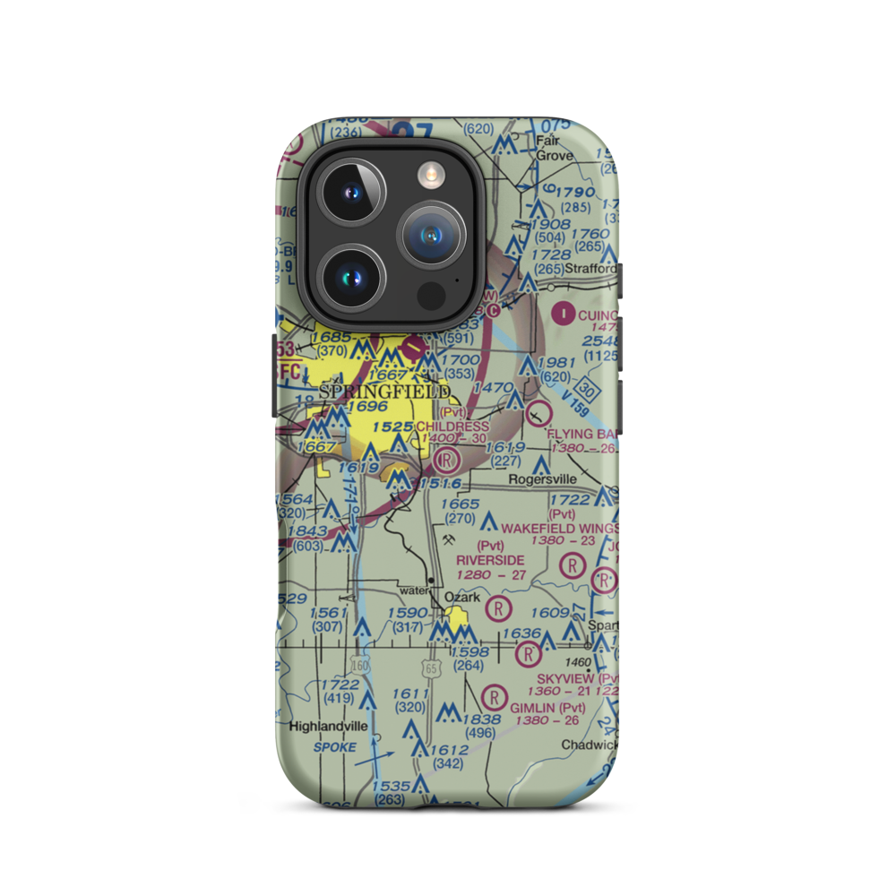 Childress Airstrip (MU12) VFR Sectional  Tough iPhone Case iPhone 16 Pro model shown