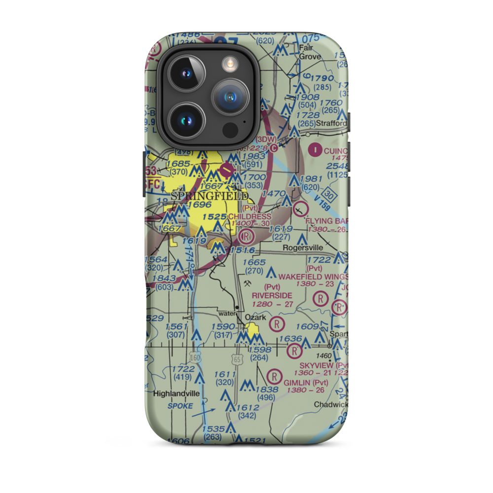 Childress Airstrip (MU12) VFR Sectional  Tough iPhone Case iPhone 16 Pro Max model shown