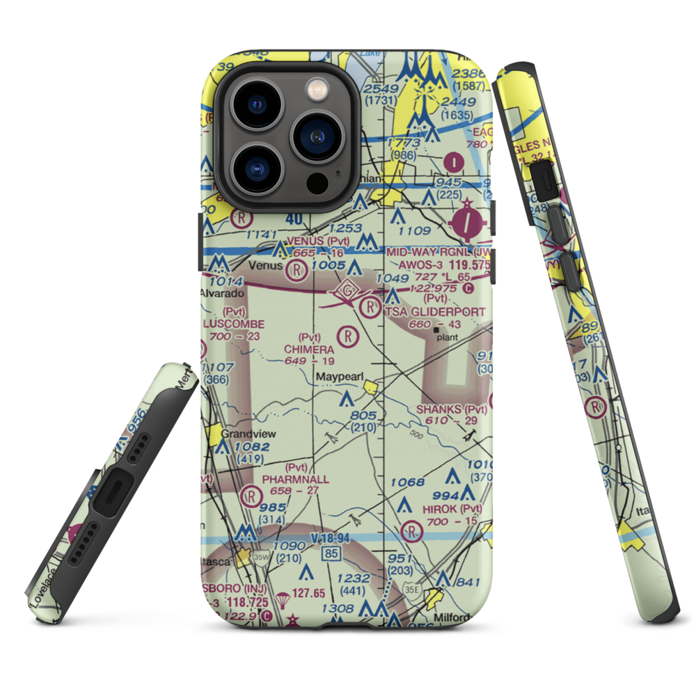 Chimera Aerodrome (9XA4) VFR Sectional  Tough iPhone Case iPhone 13 Pro Max model shown