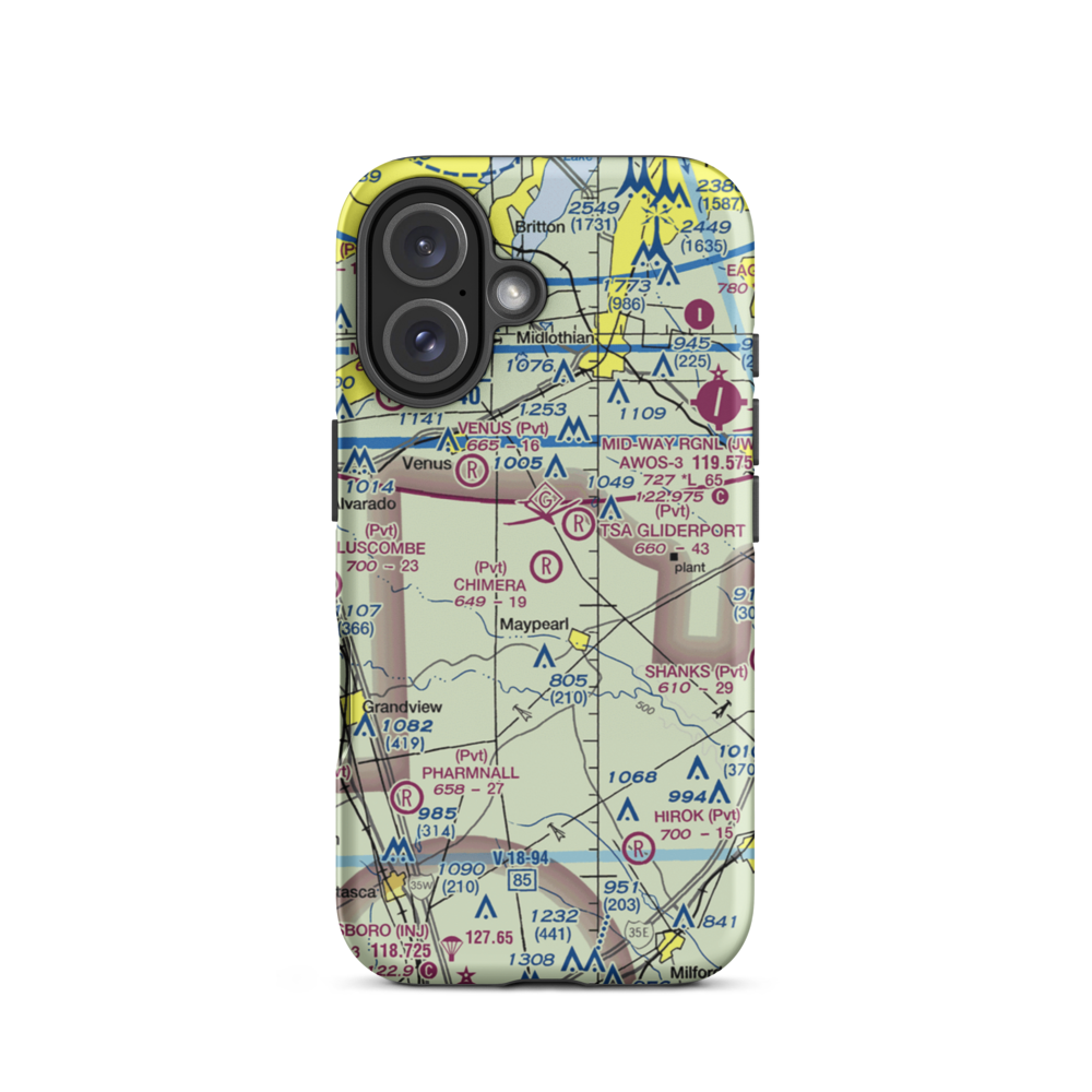 Chimera Aerodrome (9XA4) VFR Sectional  Tough iPhone Case iPhone 16 model shown