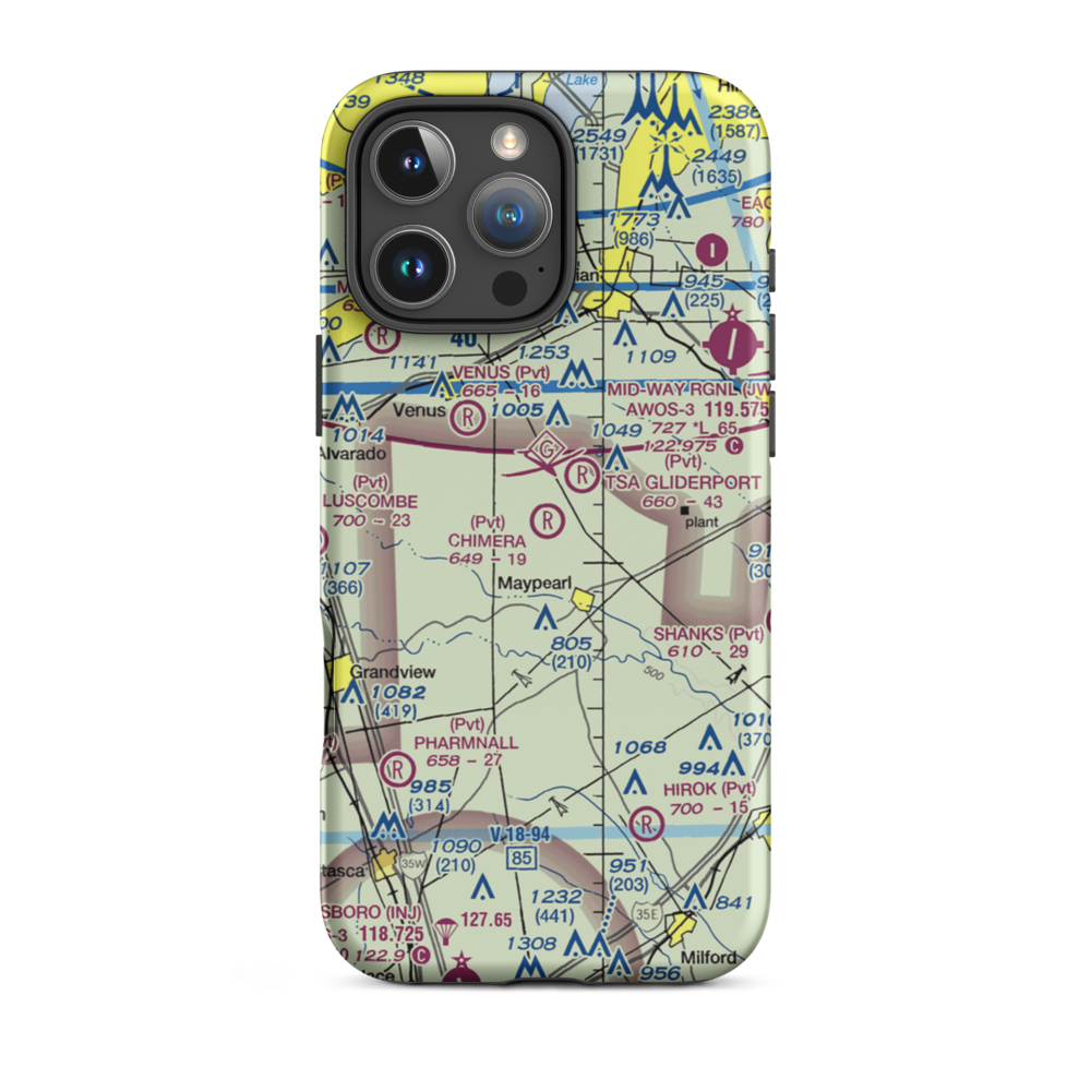 Chimera Aerodrome (9XA4) VFR Sectional  Tough iPhone Case iPhone 16 Pro Max model shown