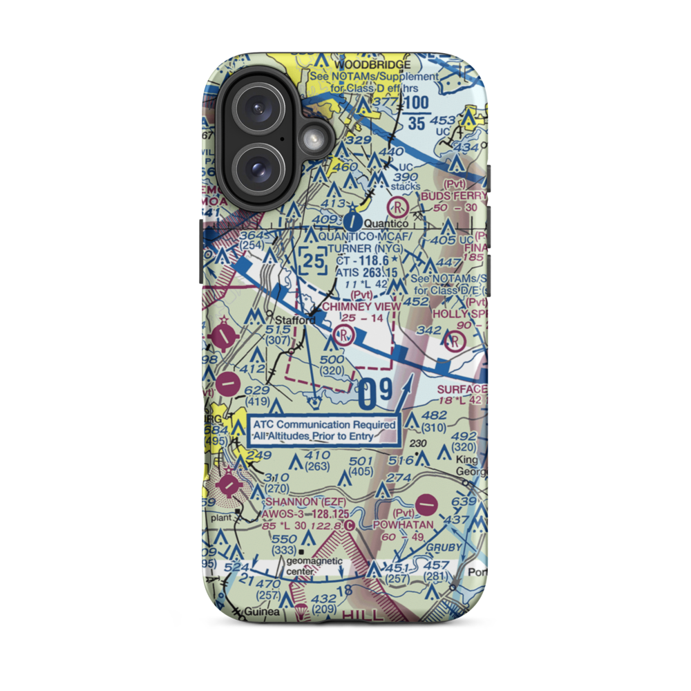 Chimney View Airport (5VA5) VFR Sectional  Tough iPhone Case iPhone 16 Plus model shown