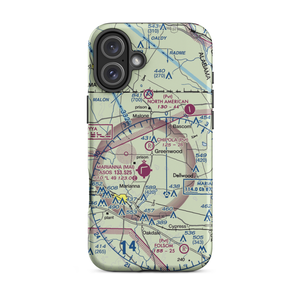 Chipola Airpark (5FL8) VFR Sectional  Tough iPhone Case iPhone 16 Plus model shown