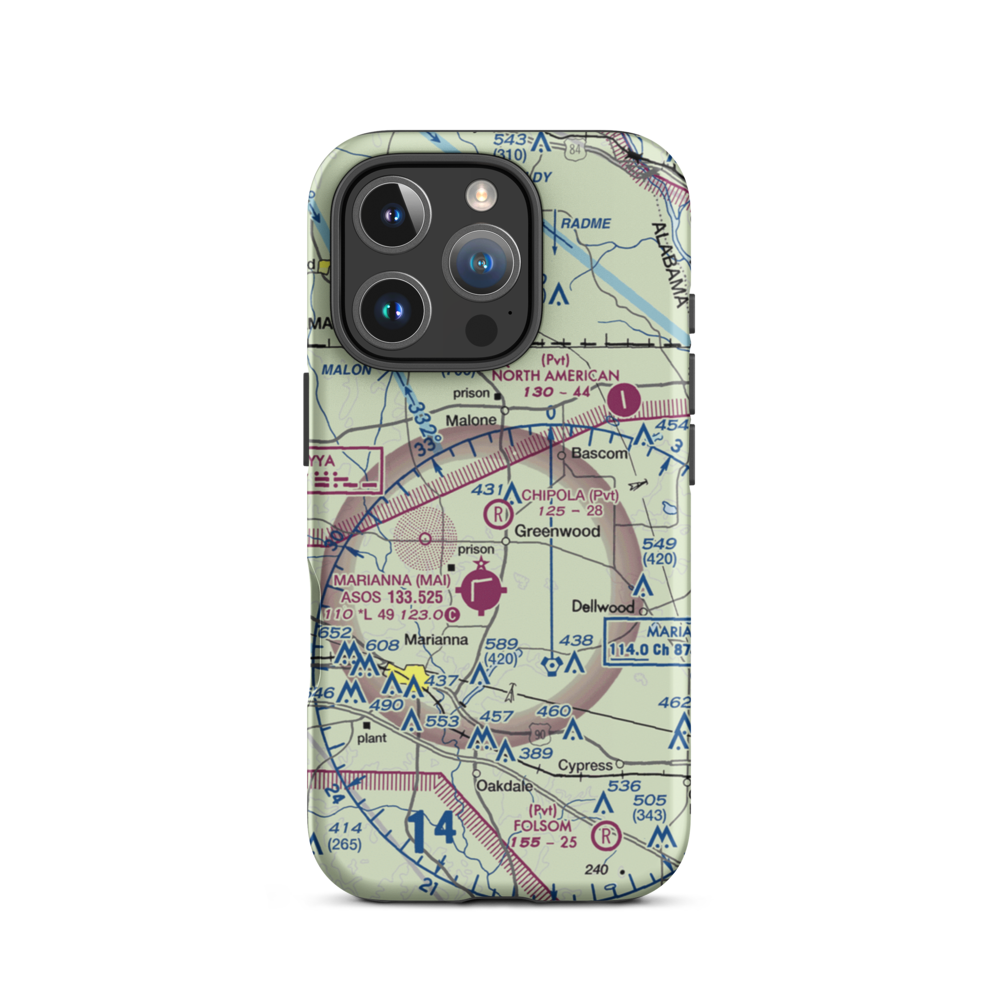 Chipola Airpark (5FL8) VFR Sectional  Tough iPhone Case iPhone 16 Pro model shown