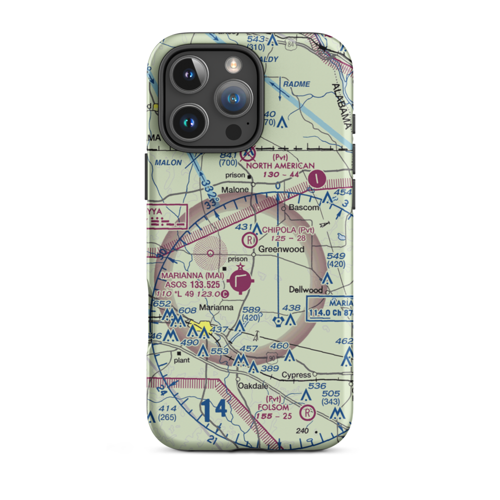 Chipola Airpark (5FL8) VFR Sectional  Tough iPhone Case iPhone 16 Pro Max model shown