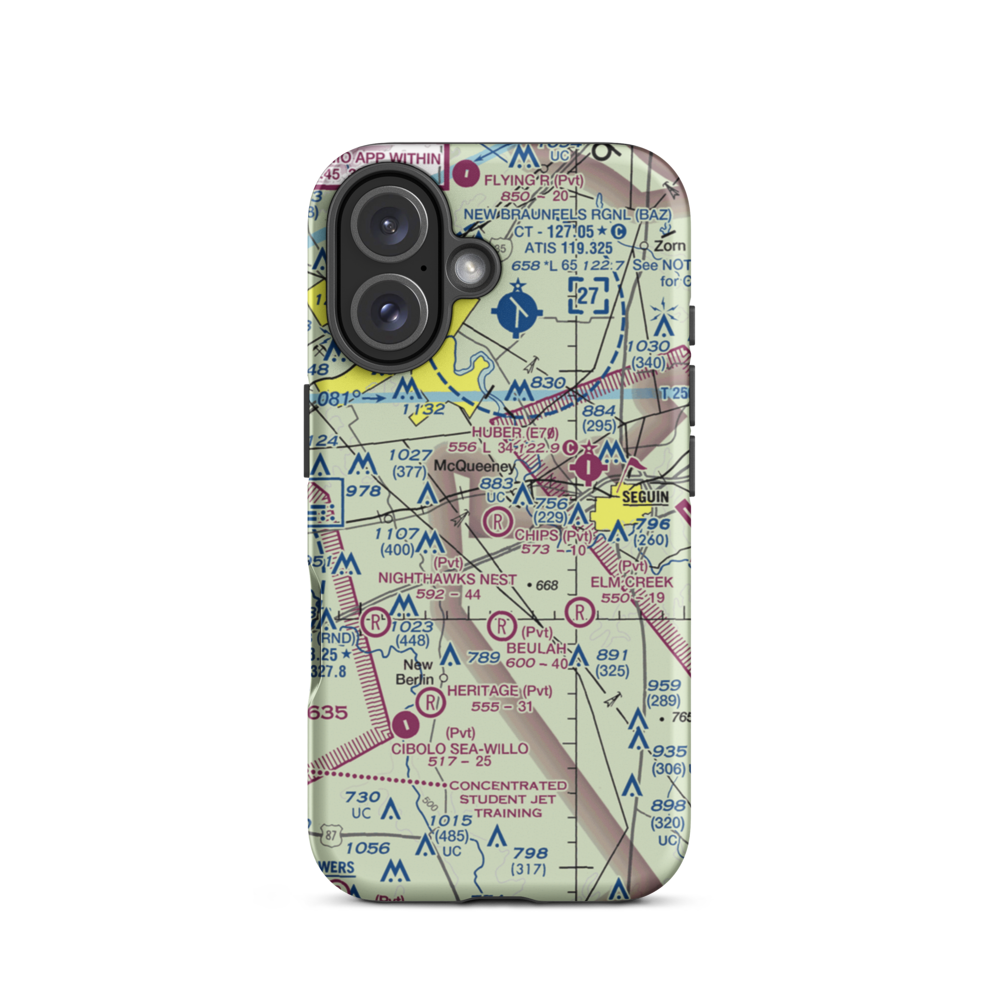 Chips Airport (TA85) VFR Sectional  Tough iPhone Case iPhone 16 model shown