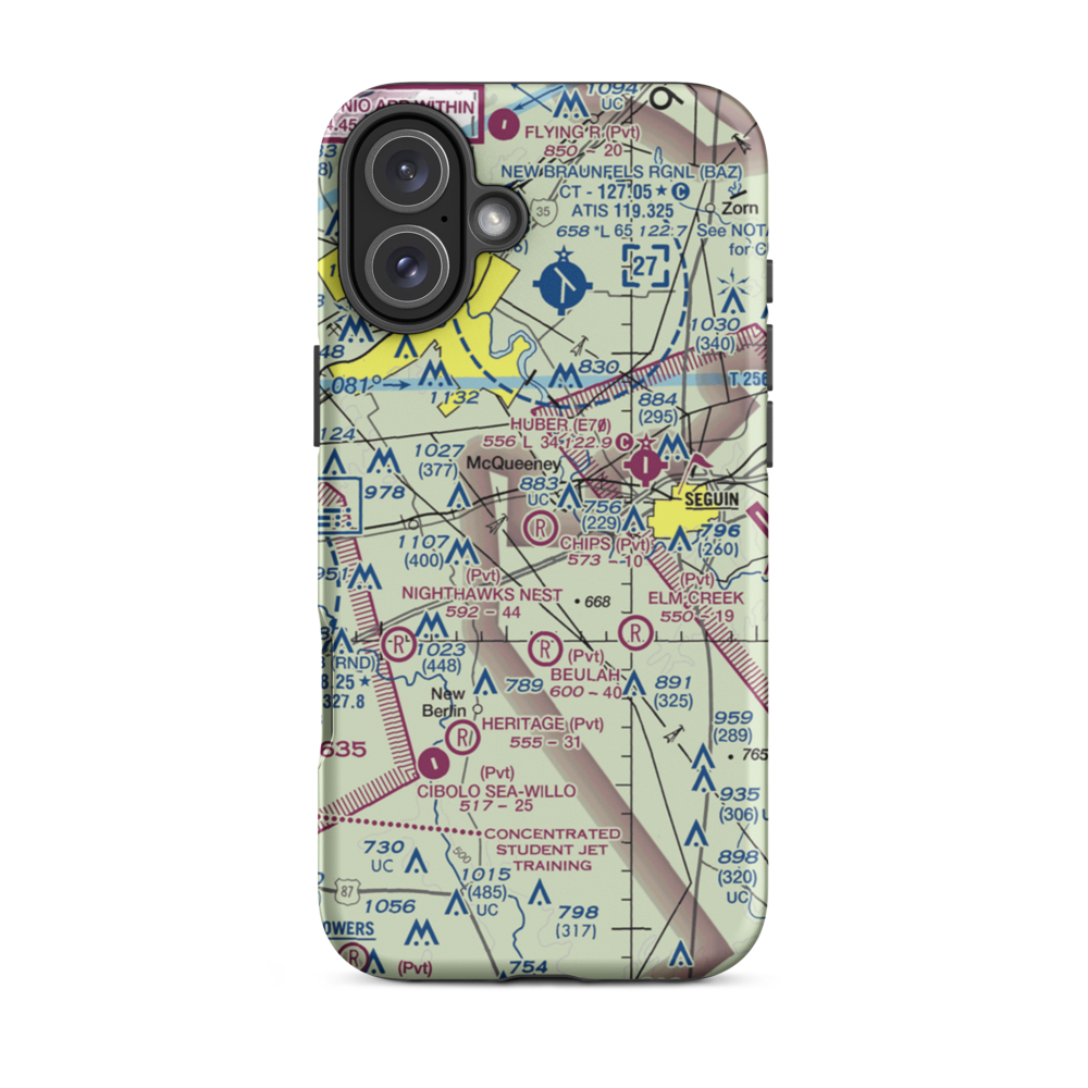 Chips Airport (TA85) VFR Sectional  Tough iPhone Case iPhone 16 Plus model shown