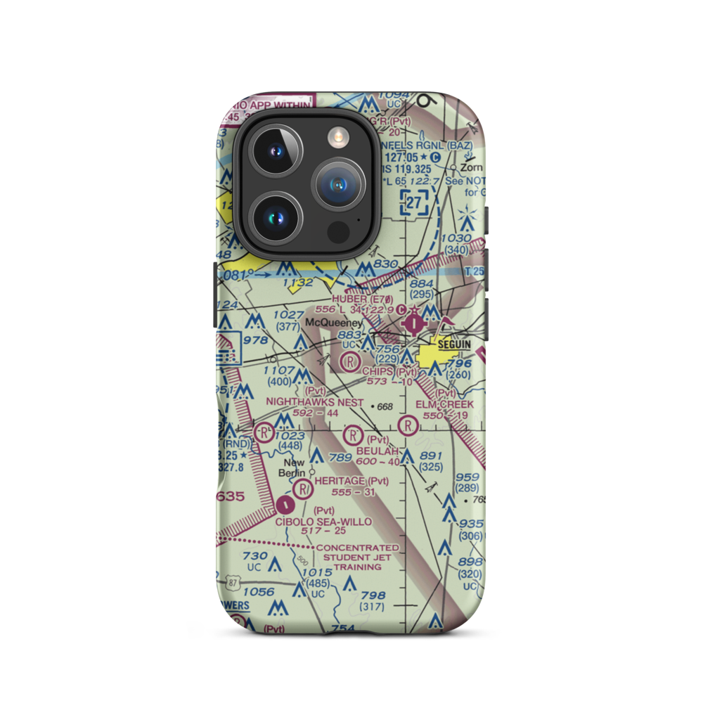 Chips Airport (TA85) VFR Sectional  Tough iPhone Case iPhone 16 Pro model shown