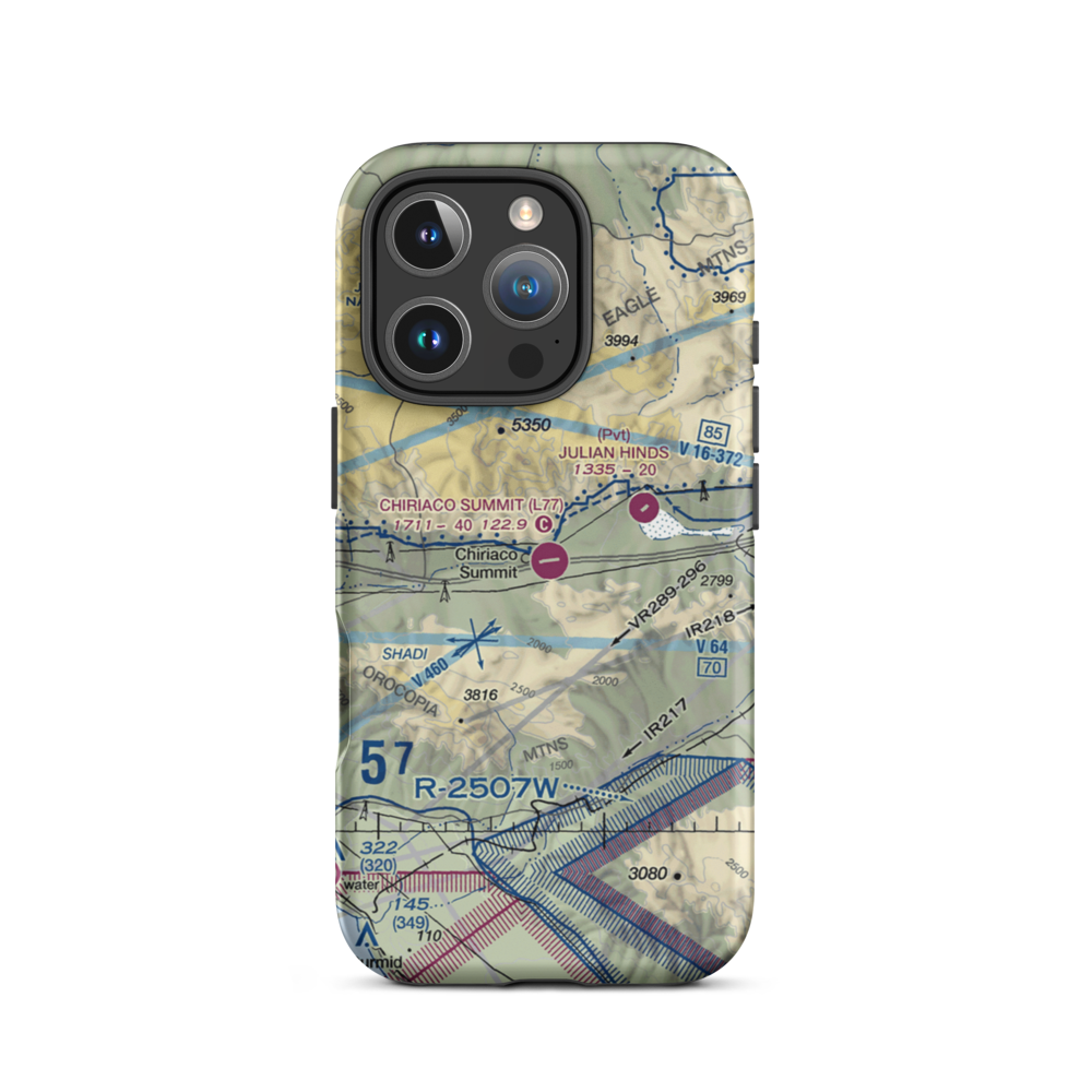 Chiriaco Summit Airport (L77) VFR Sectional  Tough iPhone Case iPhone 16 Pro model shown
