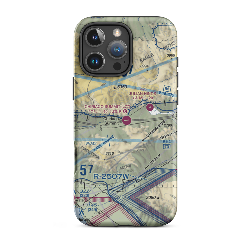 Chiriaco Summit Airport (L77) VFR Sectional  Tough iPhone Case iPhone 16 Pro Max model shown