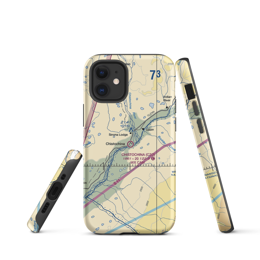 Chistochina Airport (CZO) VFR Sectional  Tough iPhone Case iPhone 12 mini model shown