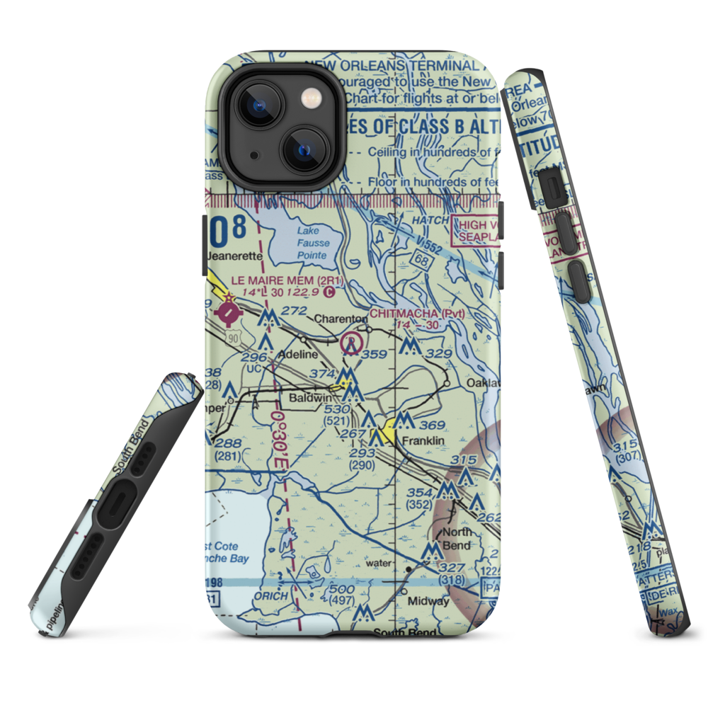 Chitimacha Air Park (2LS2) VFR Sectional  Tough iPhone Case iPhone 14 Plus model shown