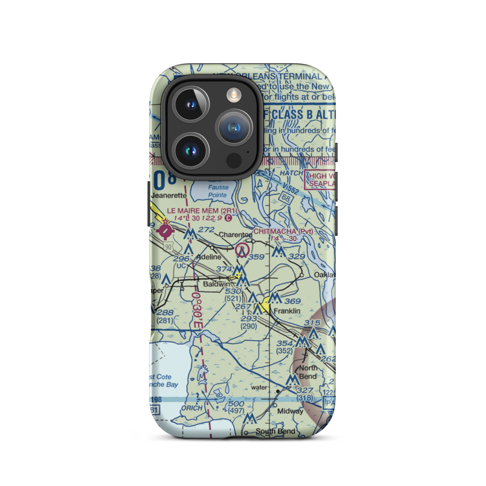 Chitimacha Air Park (2LS2) VFR Sectional  Tough iPhone Case iPhone 16 Pro model shown