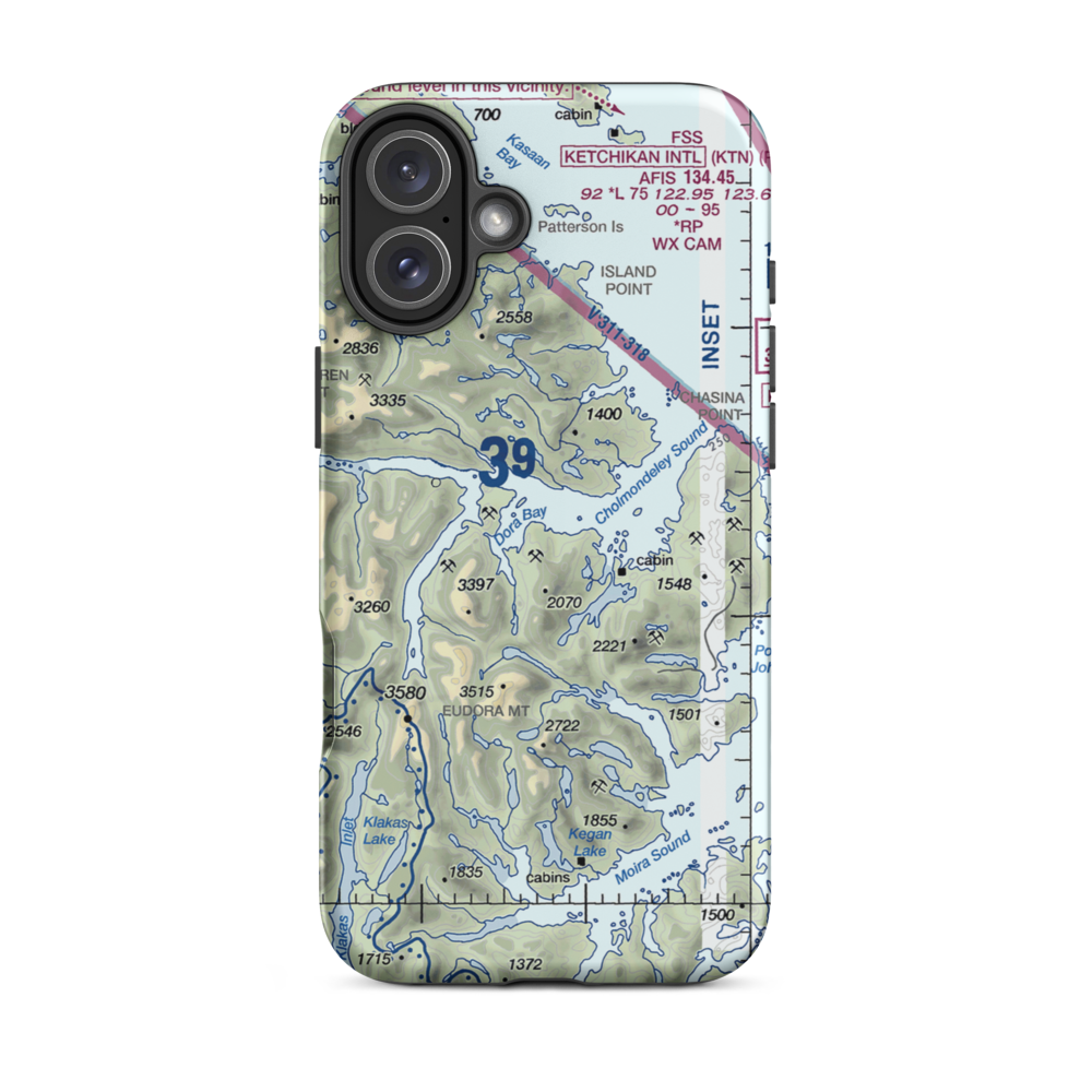Chomley Seaplane Base (CIV) VFR Sectional  Tough iPhone Case iPhone 16 Plus model shown