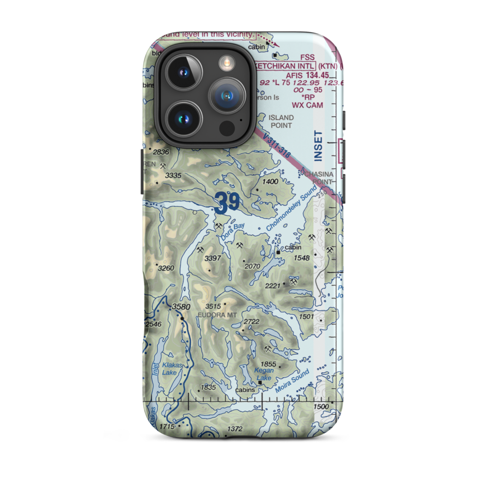 Chomley Seaplane Base (CIV) VFR Sectional  Tough iPhone Case iPhone 16 Pro Max model shown