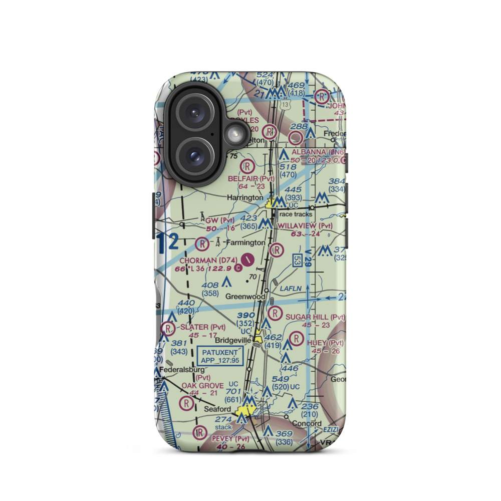Chorman Airport (D74) VFR Sectional  Tough iPhone Case iPhone 16 model shown
