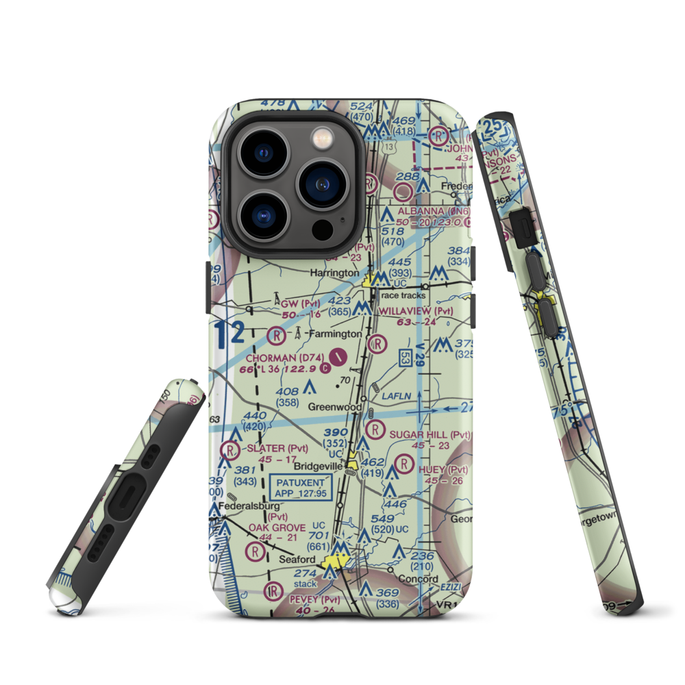 Chorman Airport (D74) VFR Sectional  Tough iPhone Case iPhone 13 Pro model shown
