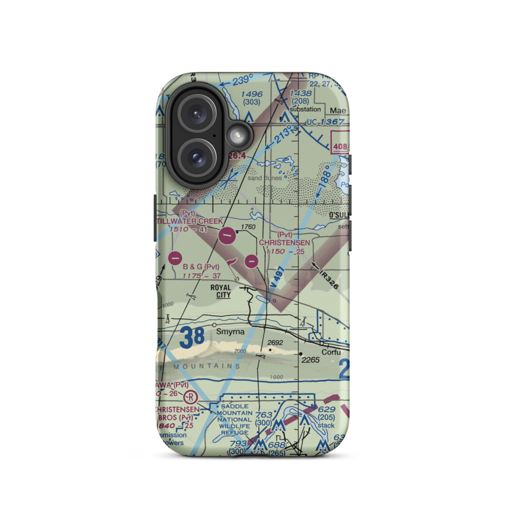 Christensen Field (8WA6) VFR Sectional  Tough iPhone Case iPhone 16 model shown