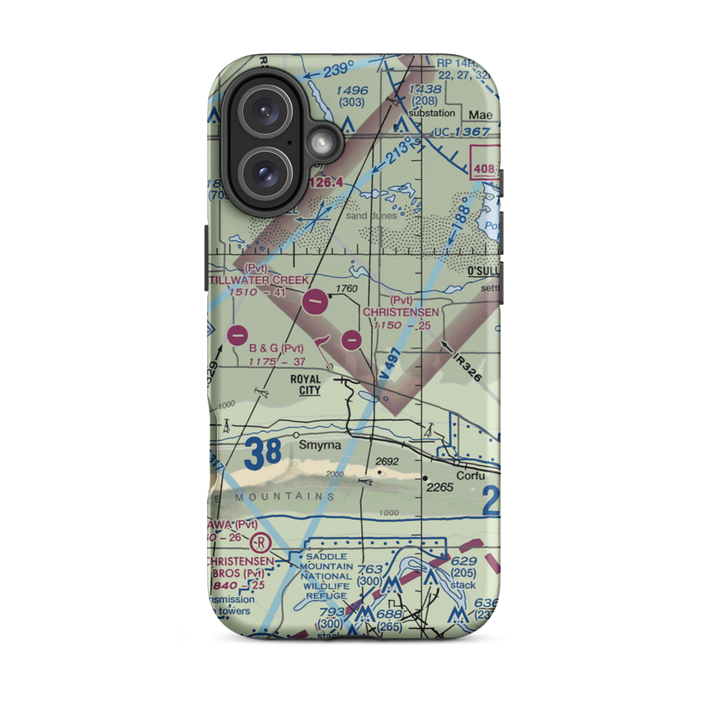 Christensen Field (8WA6) VFR Sectional  Tough iPhone Case iPhone 16 Plus model shown