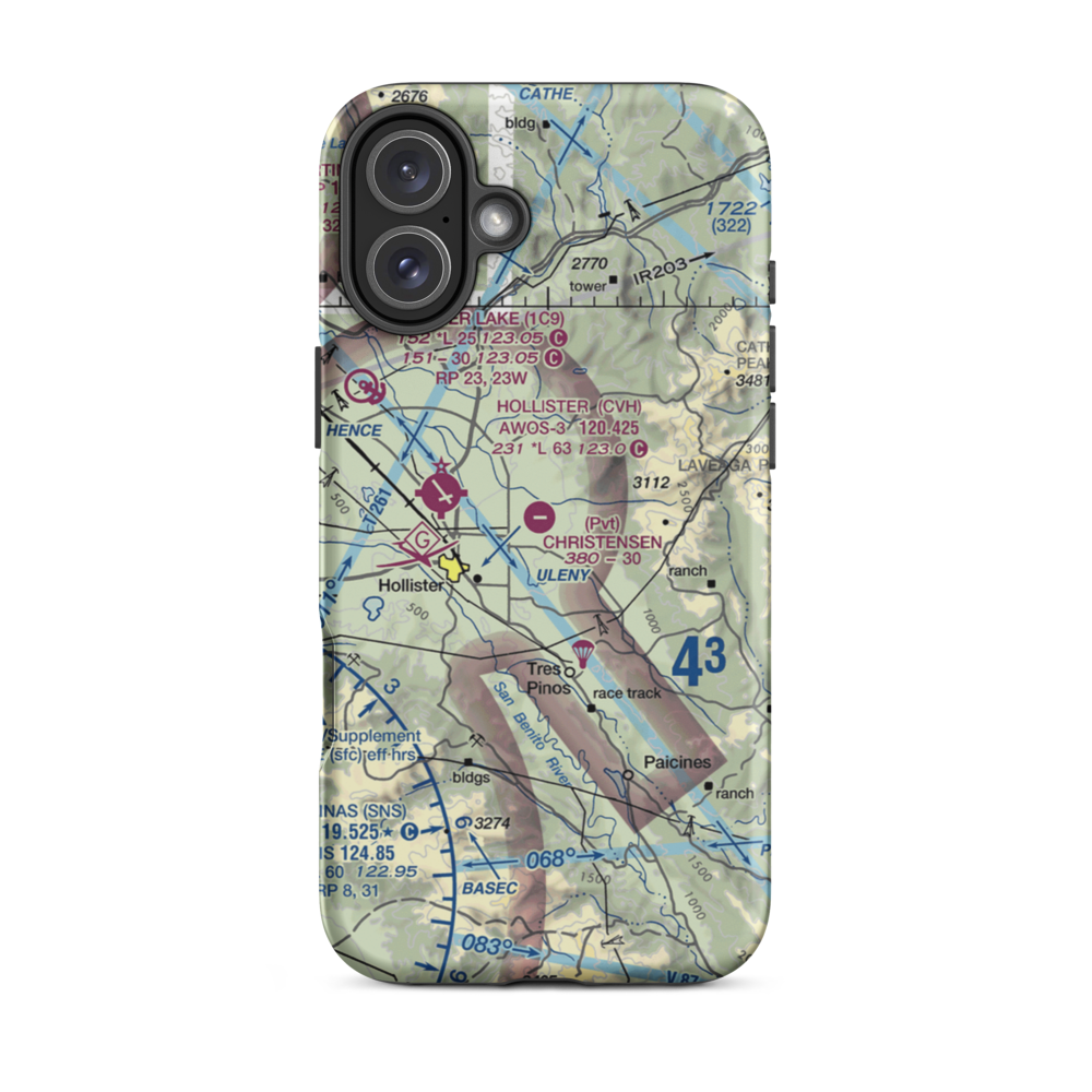 Christensen Ranch Airport (9CL2) VFR Sectional  Tough iPhone Case iPhone 16 Plus model shown
