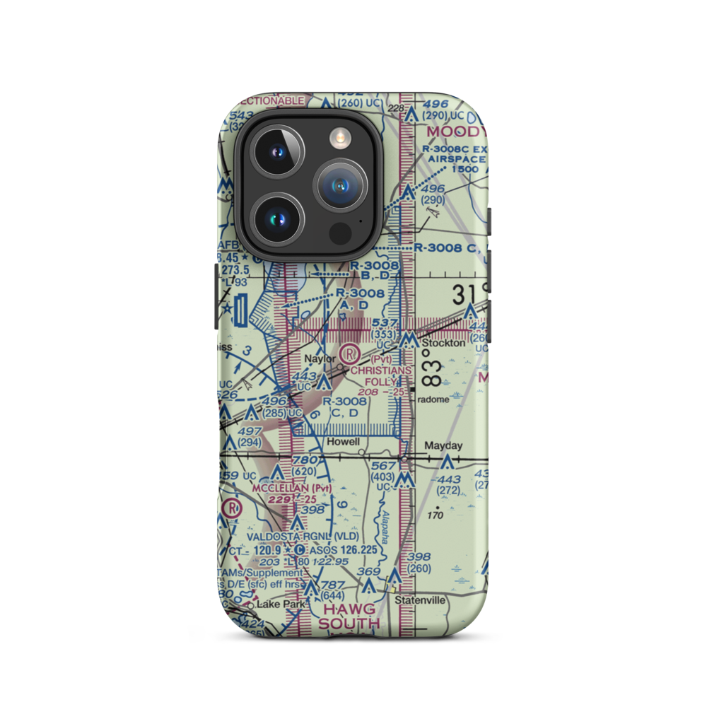 Christians Folly Airport (GE01) VFR Sectional  Tough iPhone Case iPhone 16 Pro model shown