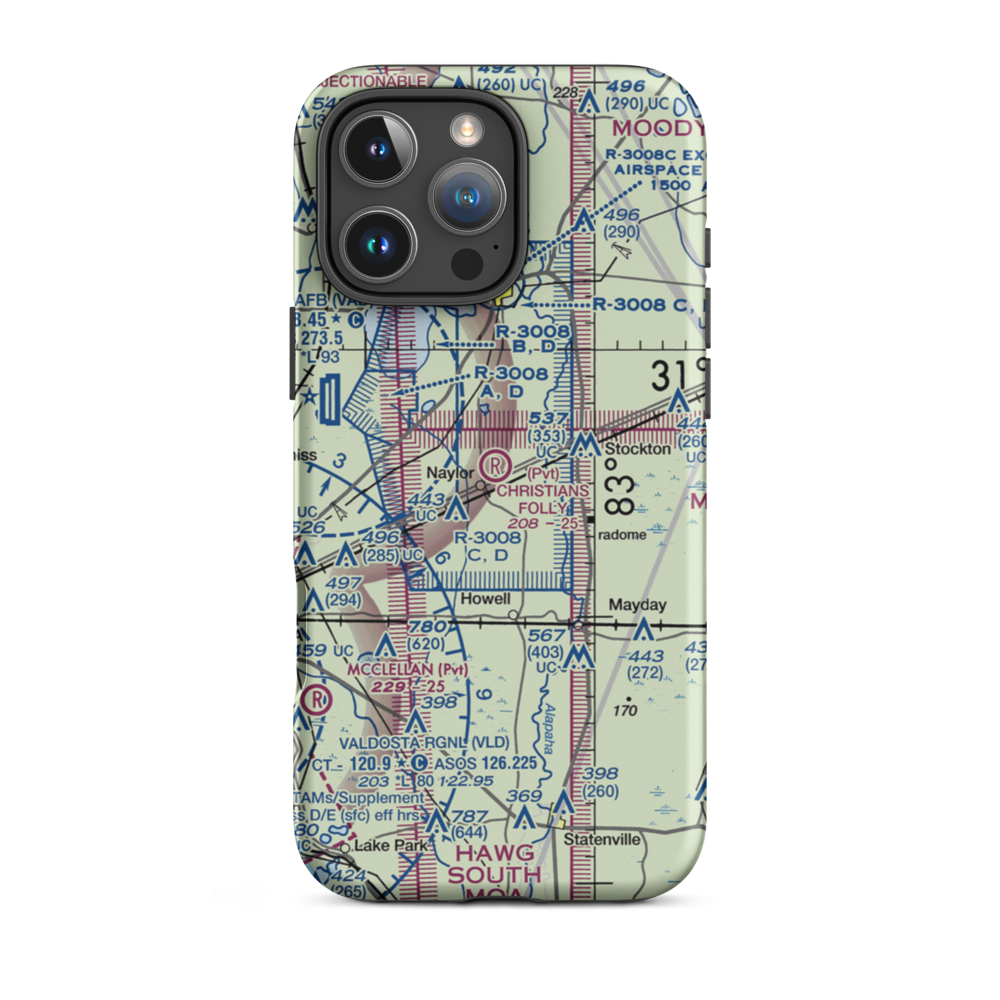 Christians Folly Airport (GE01) VFR Sectional  Tough iPhone Case iPhone 16 Pro Max model shown