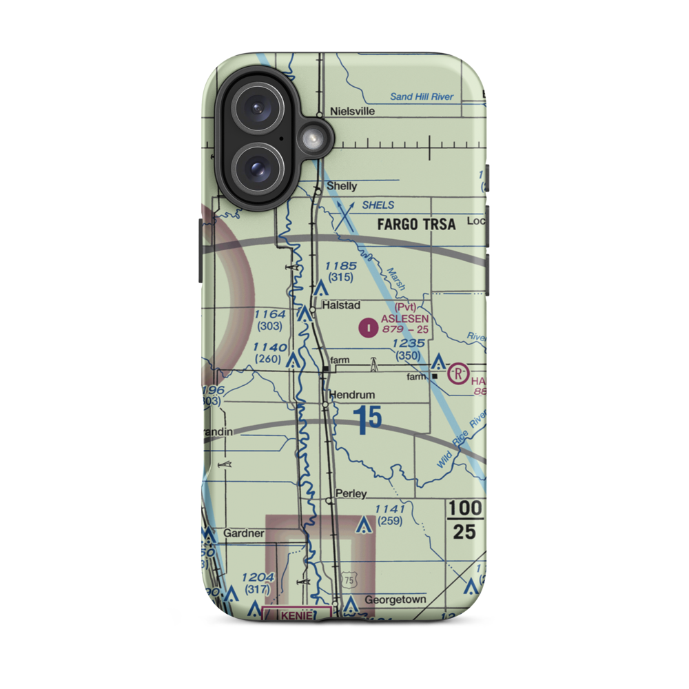 Christianson Field (26MN) VFR Sectional  Tough iPhone Case iPhone 16 Plus model shown