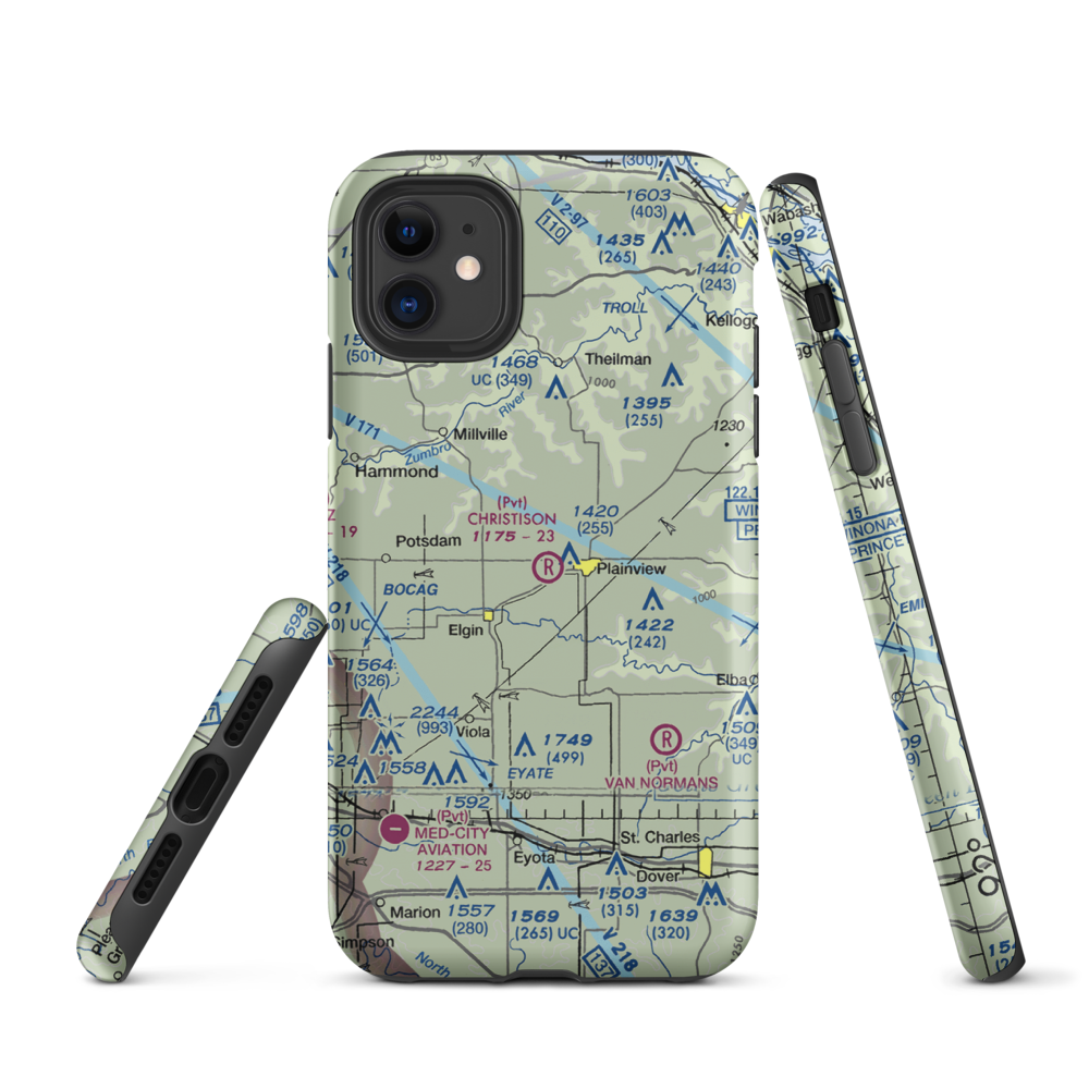Christison Airport (85MN) VFR Sectional  Tough iPhone Case iPhone 11 model shown