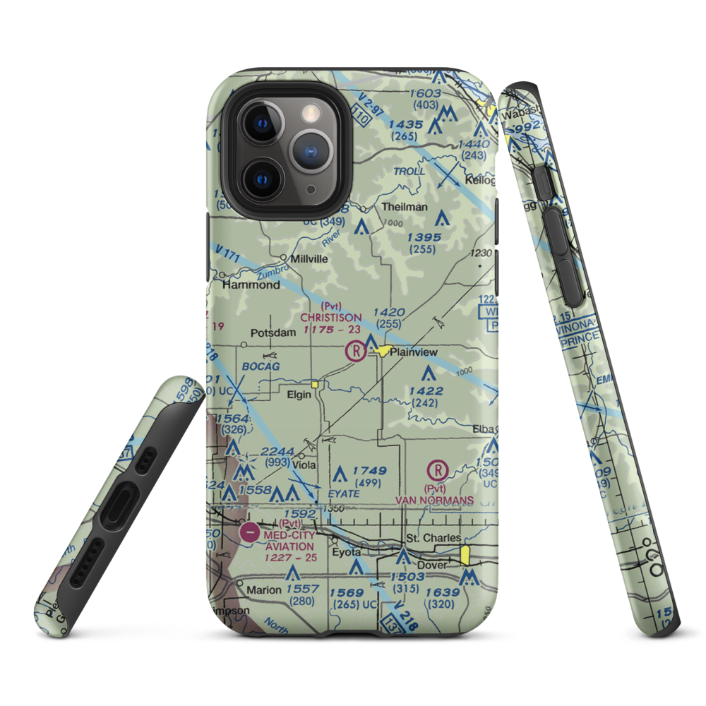 Christison Airport (85MN) VFR Sectional  Tough iPhone Case iPhone 11 Pro model shown
